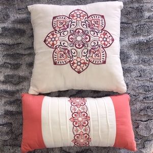 Bundle of 2 Sewn Mandala Design Throw Pillows